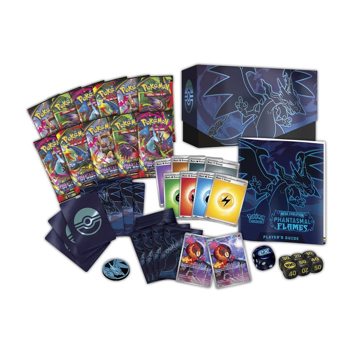 show all images Rated 4.9 out of 5 Read 914 Reviews | 18 Questions, 17 Answers Pokémon TCG: Mega Evolution-Phantasmal Flames Pokémon Center Elite Trainer Box