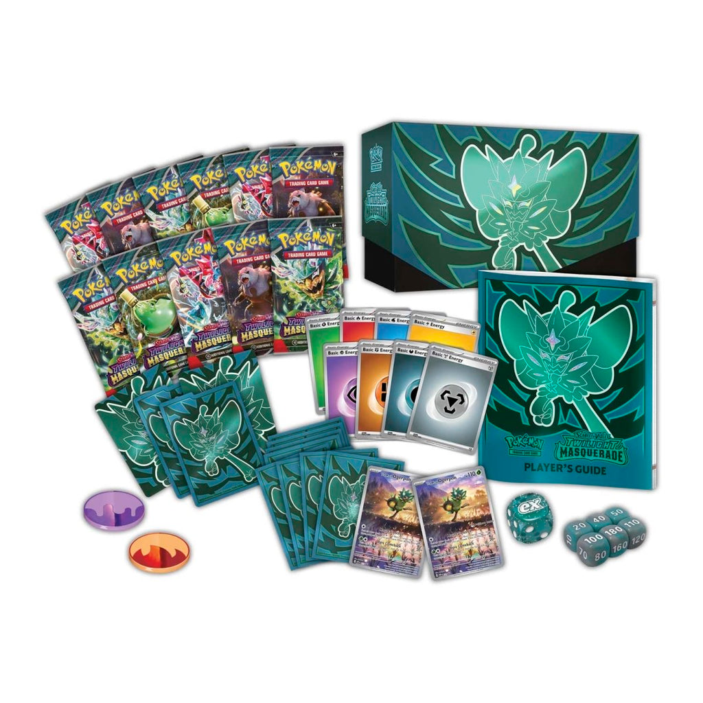 show all images Rated 4.9 out of 5 Read 264 Reviews | 3 Questions, 3 Answers Pokémon TCG: Scarlet & Violet-Twilight Masquerade Pokémon Center Elite Trainer Box